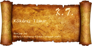 Kökény Timur névjegykártya